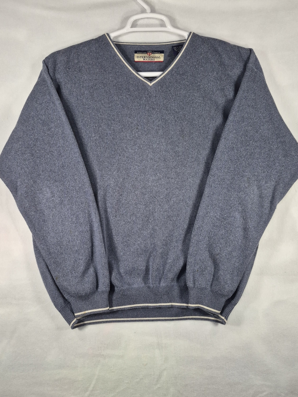 International Waters American Classics Men's 100% Cotton V-Neck Sweater